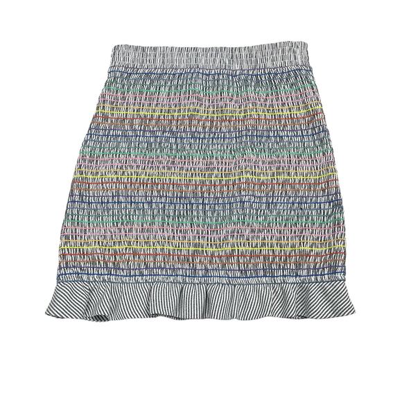 STORIA Smocked Rainbow Thread Ruffle Pull-On Mini Skirt Sz Small - Picture 5 of 9